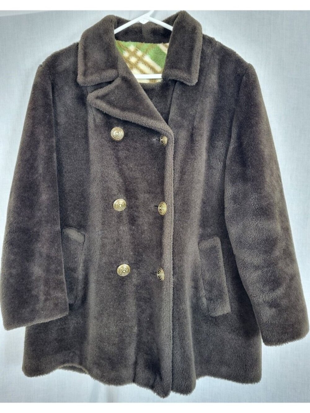 Vintage Dark Brown Fur Coat Women's Size Medium / Large Winter Warm Soft 60s